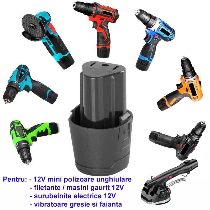 Acumulator Li-Ion 12V 3Ah vibrator gresie, filetanta polizor