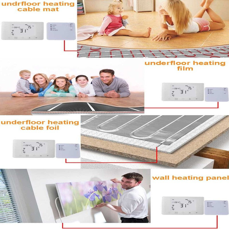 Termostat smart HYSEN HY09RF-WiFi Tuya, incalzire electrica