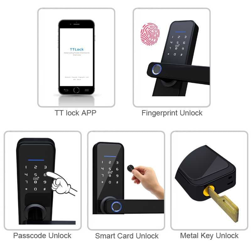 Yala inteligenta X5 smart lock TTLOCK Negru / Silver