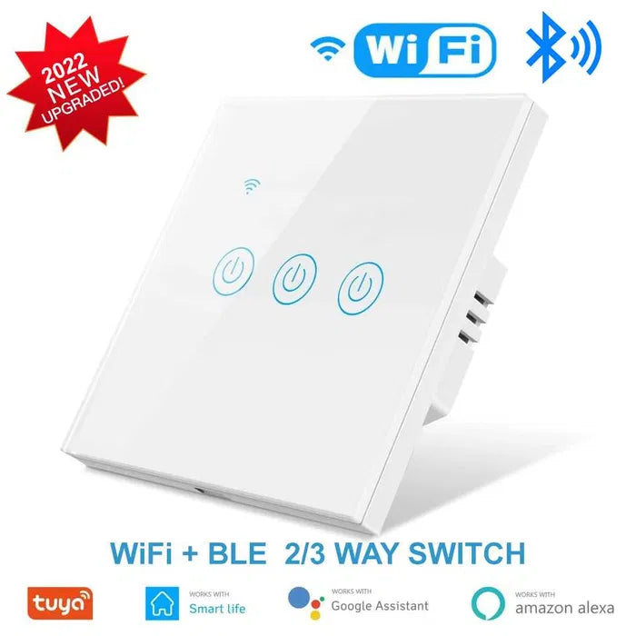 Intrerupator WiFi+BLE TUYA pano sticla cu/fara nul cap scara
