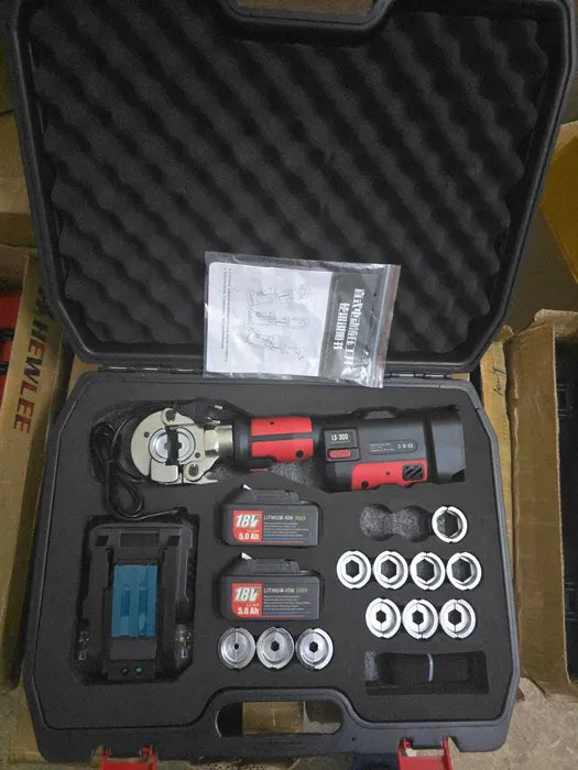 LS-300 Masina sertizat conectori cabluri Cu/AL, 300mmp, 2 baterii 5AH