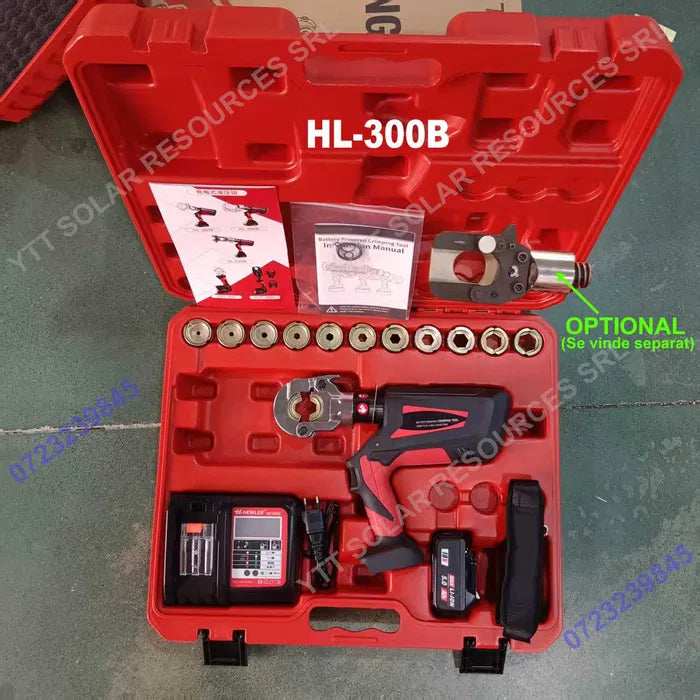 HL-300B Masina sertizat papuci cabluri Cu/AL, 300/400mmp, 2 baterii 5AH