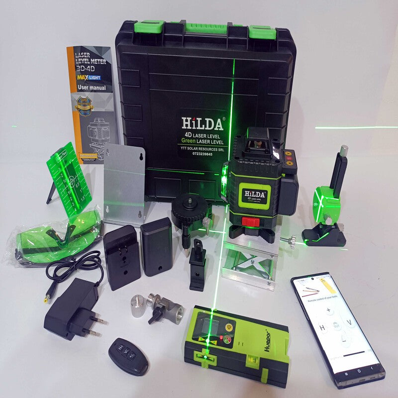 Nivela laser HILDA PULSE 4D 16 linii 2 baterii (funct. cu detector)
