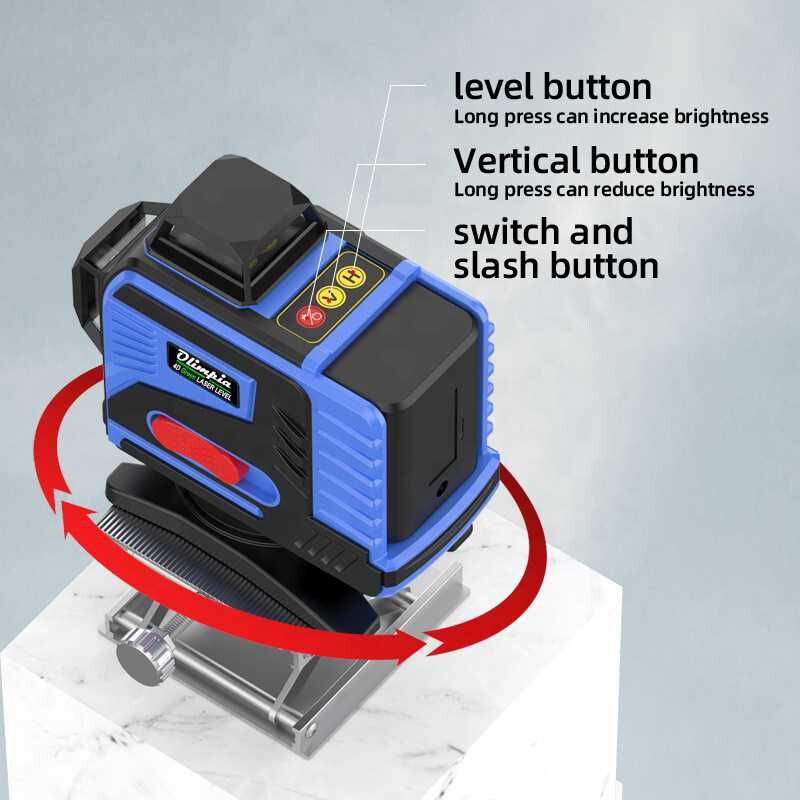 Nivela laser OLIMPIA 4D 16 linii, 2 baterii MOD PULSE TR GRATIS