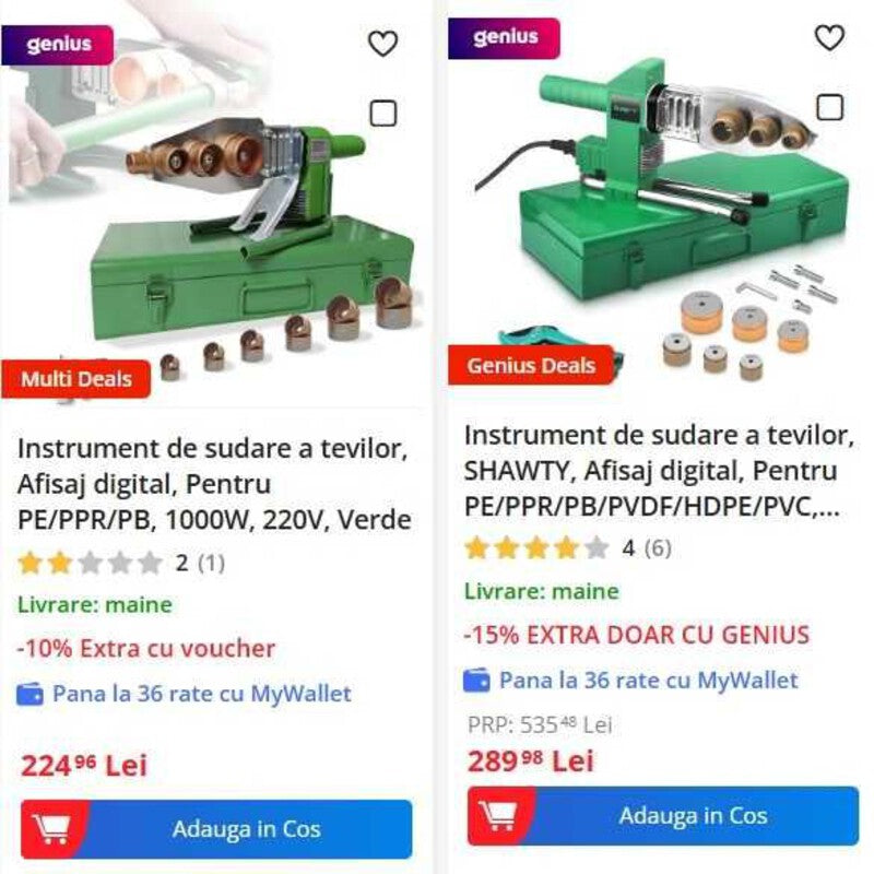 Plita tevi PPR 1000W, 340C, 6 capete 20-63 afisaj electronic