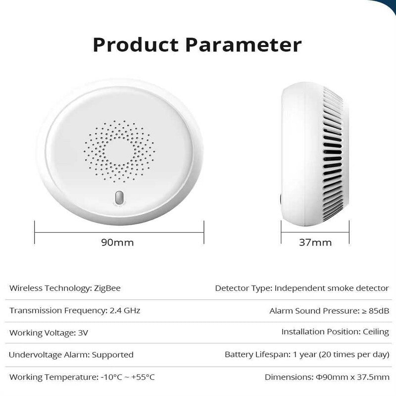 Senzor smart / detector de fum / alarma incendiu Tuya Zigbee
