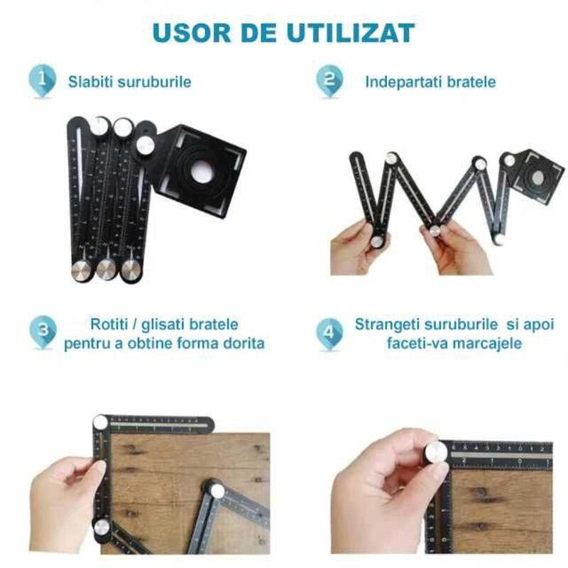 Sistem pliabil gresie / faianta, rigla 6 segmente si 5 gauri