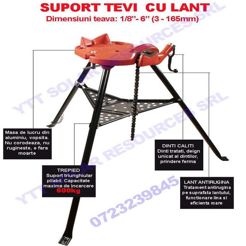 Suport cu lant pt filetat tevi 1/8
