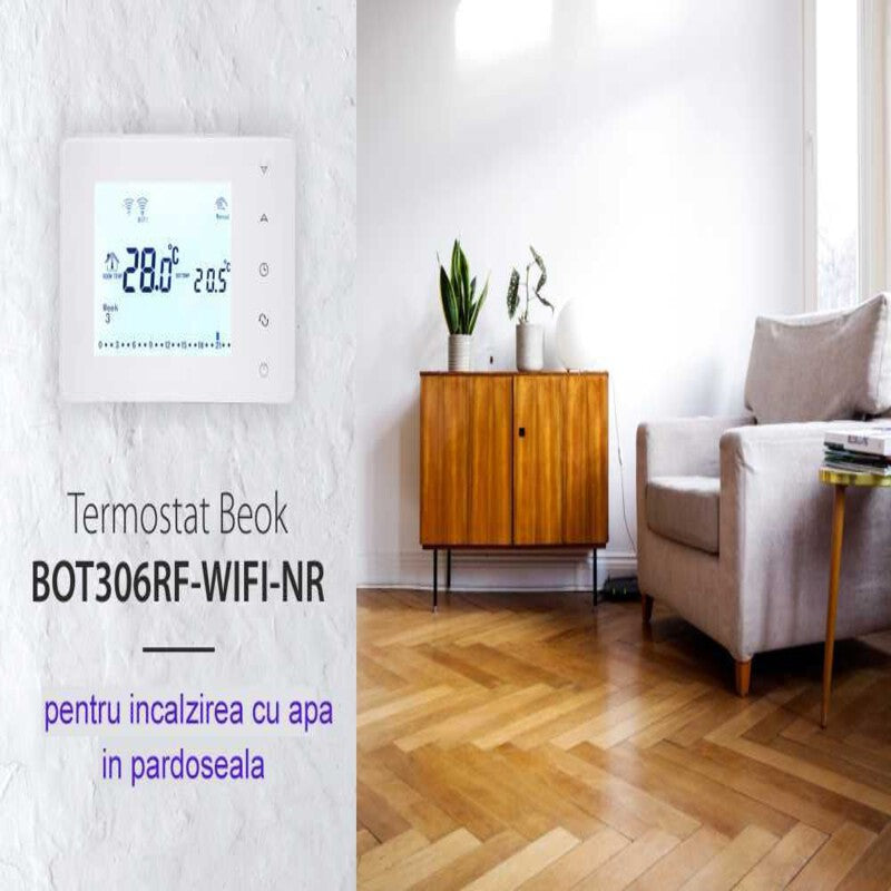 Termostat smart BEOK BOT306RF-WiFi-NR incalzire pardoseala