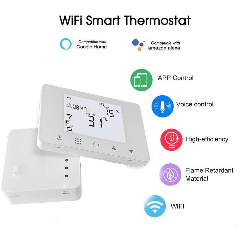 Termostat smart HYSEN HY09RF-WiFi-RF Tuya, incalzire gaz