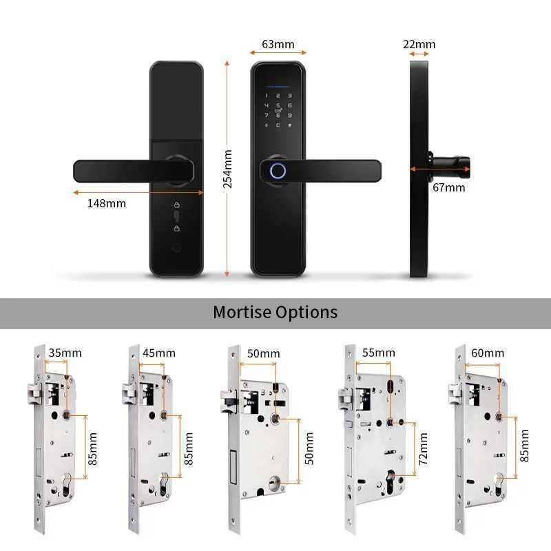 Yala inteligenta X5 smart lock TTLOCK Negru / Silver