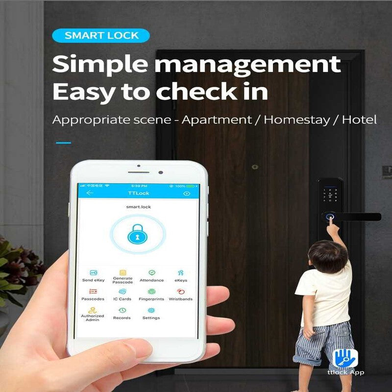 Yala inteligenta X5 smart lock TTLOCK Negru / Silver