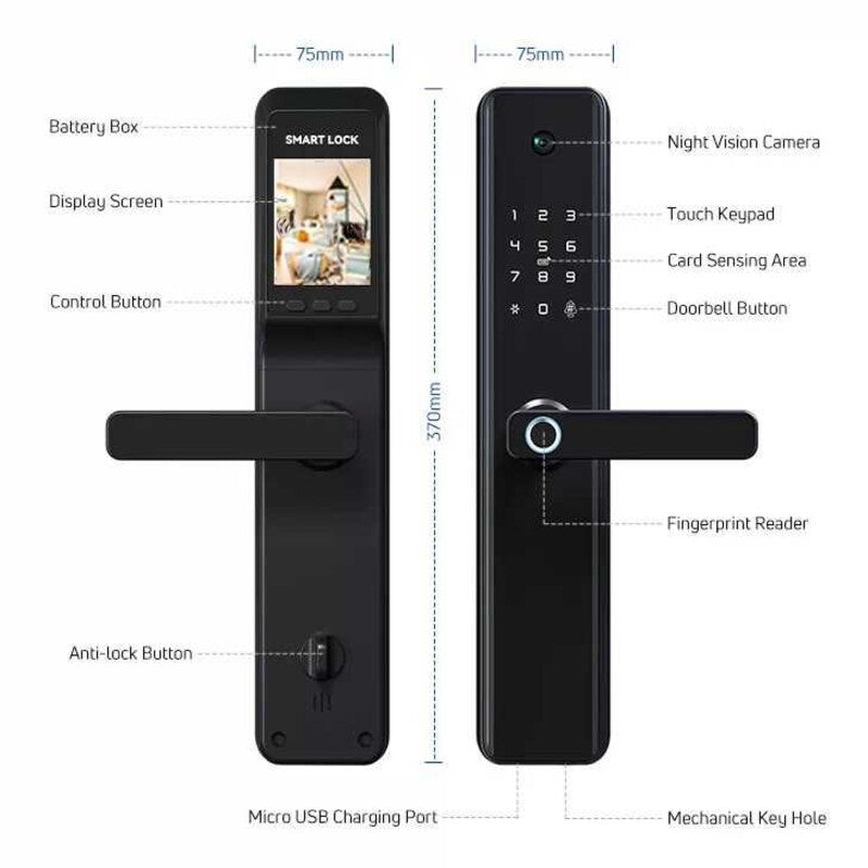 Yala smart K1 PRO, cameră cat-eye + broască 28×300 cu cârlige