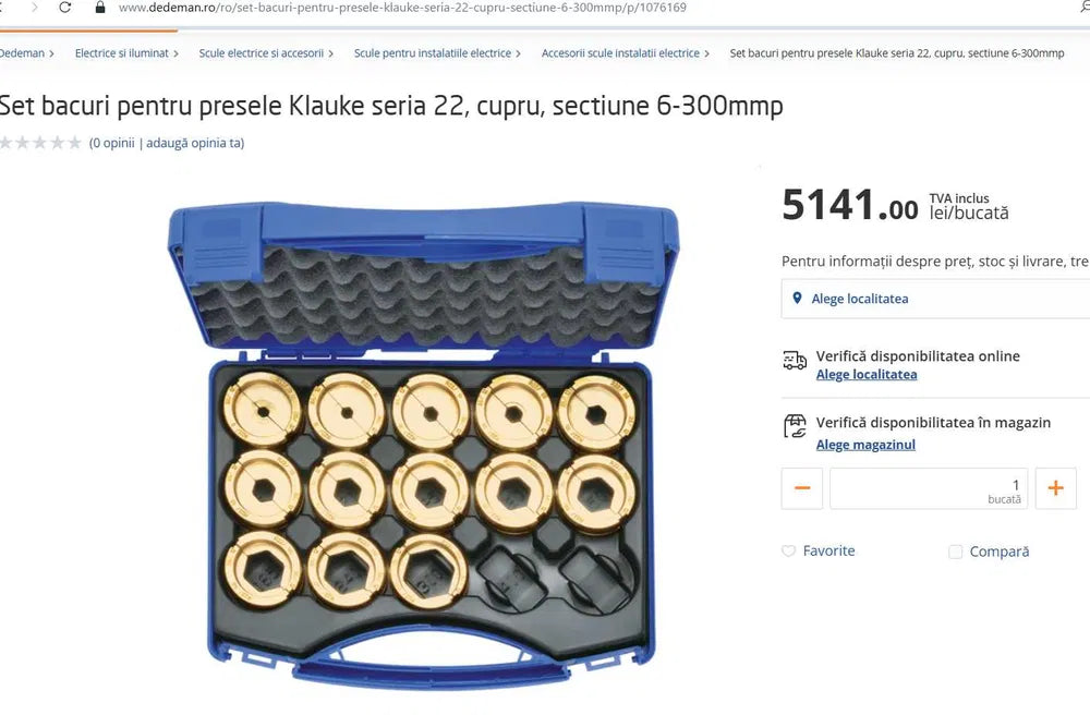Inserturi sertizare papuci / cabluri Cupru / Aluminiu